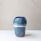 Painterly Blue Steel - Bulbous Vase