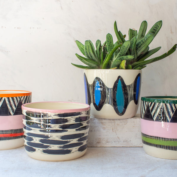 Ikat Tracks - Lg Planter