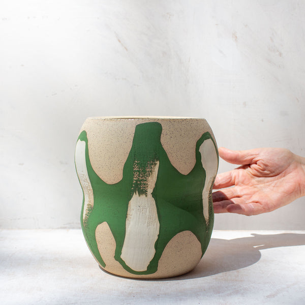 Slip Brushstrokes - Contoured Vessel