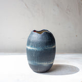 SECOND - Painterly Blue Steel - Cut out Vase