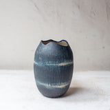 SECOND - Painterly Blue Steel - Cut out Vase