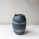 SECOND - Painterly Blue Steel - Cut out Vase